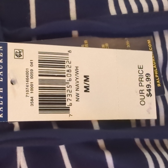 Men's Polo Ralph Lauren Hoodie in Navy and White Stripes. Size M/M 100% Cotton - Picture 4 of 5